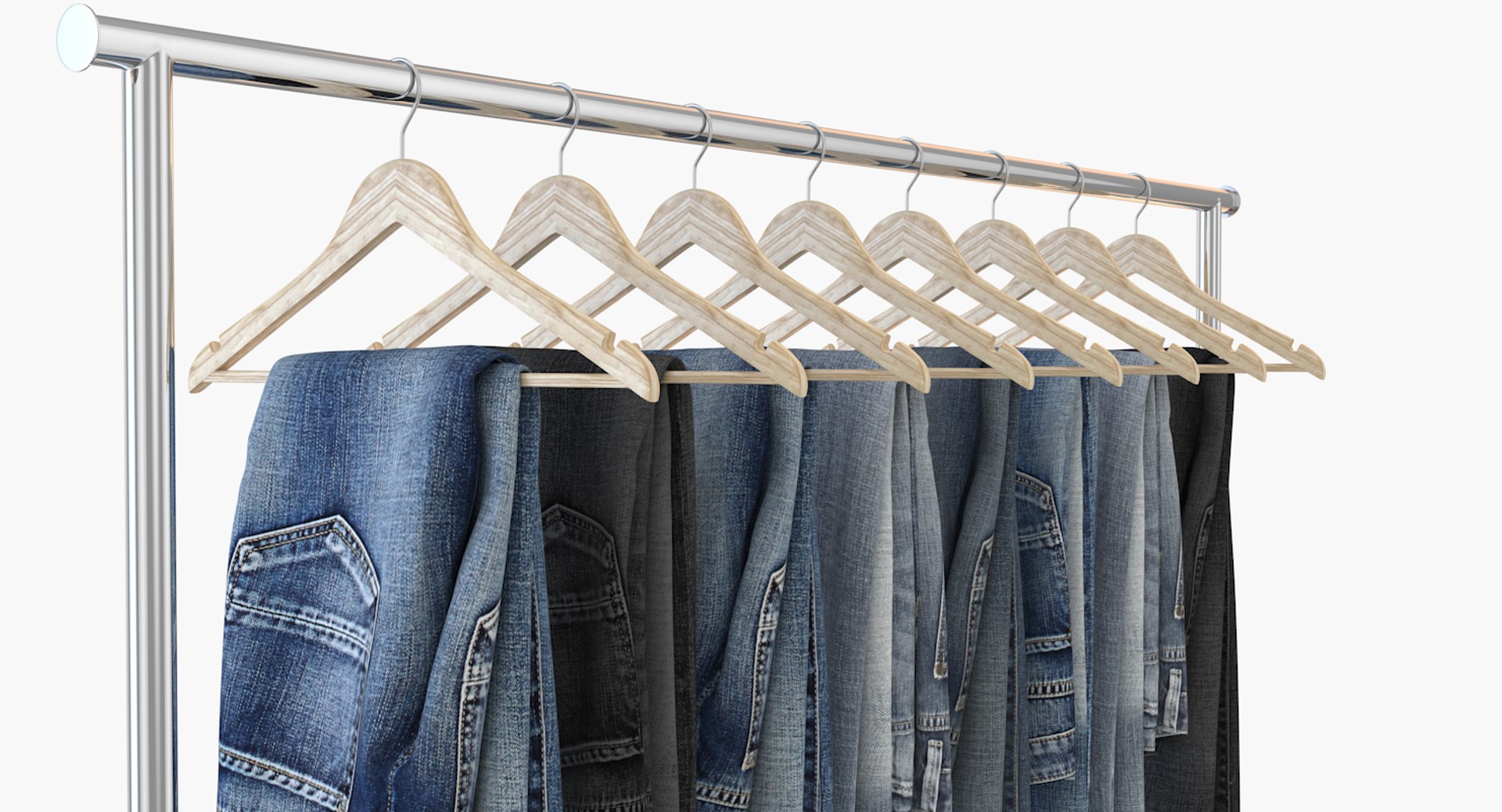 Jeans clothing rack 3D model - TurboSquid 1315882