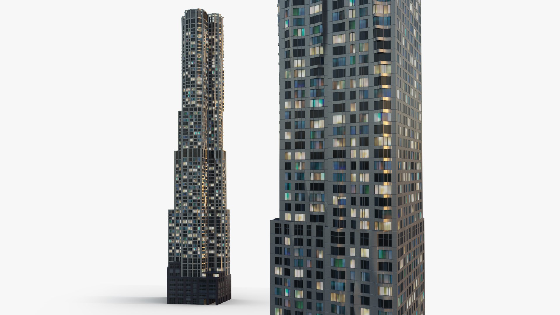 New York by Gehry At Night 3D model preview