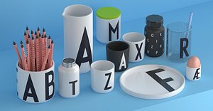 arne jacobsen set design 3D model