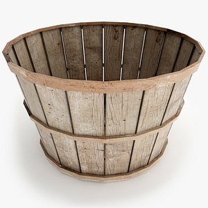 3d old wood basket model
