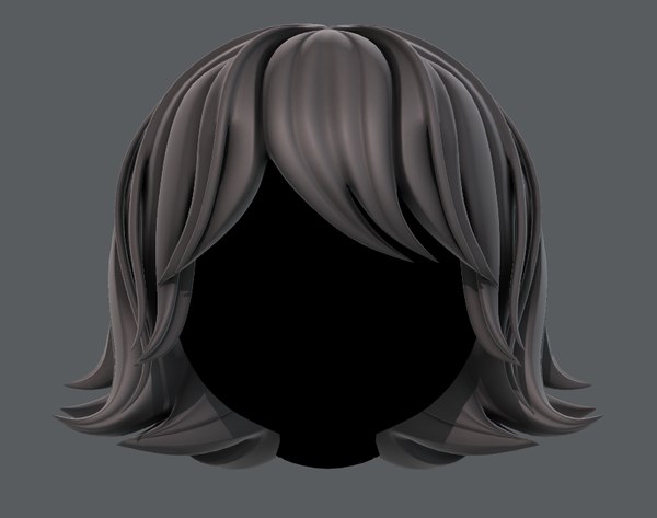 3D model hair style girl v76