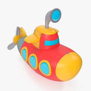 Cartoon Submarine Red 3D model