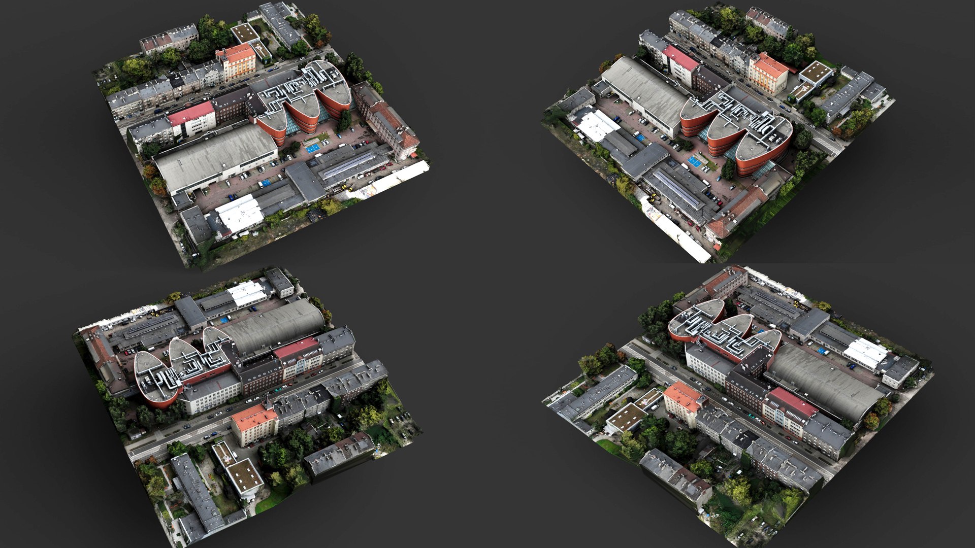 Old Town Streets Factory City Urban Sector Drone Scan 3D Model ...