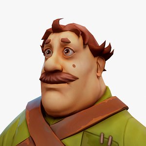 cartoon medieval man 3D model