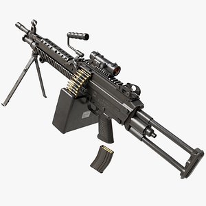 Machine Gun 16 Black All PBR Unity UE Textures