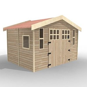 3ds max wooden house