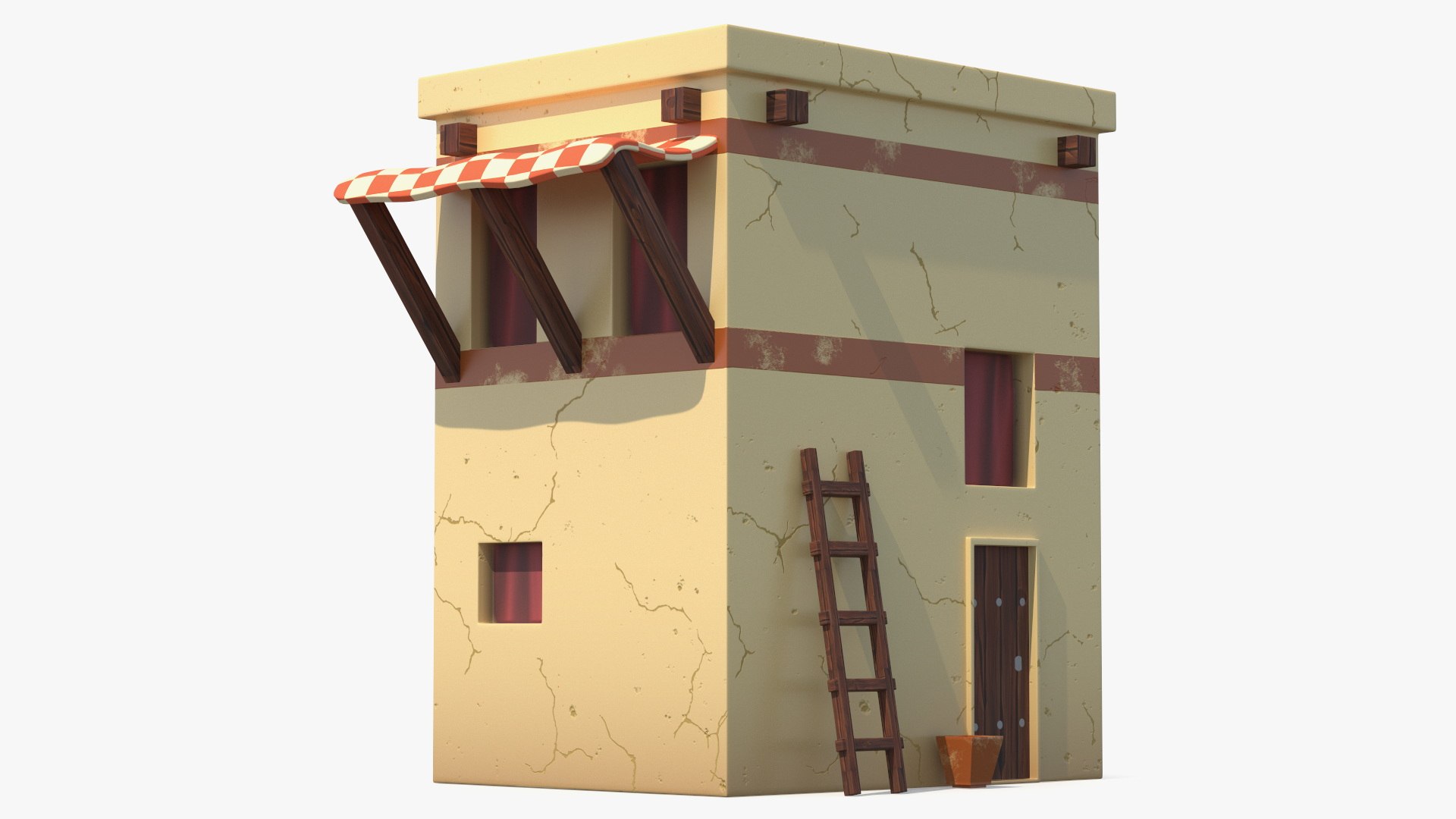 Stylized Arabian House 3D model preview