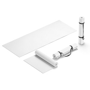 3D White Unfolded  Rolled 4 Types Yoga Mat - training tourism sport roll and flat lay matt set model