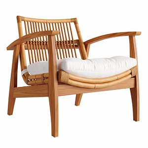 NOELIE RATTAN LOUNGE CHAIR BY CB2 3D model