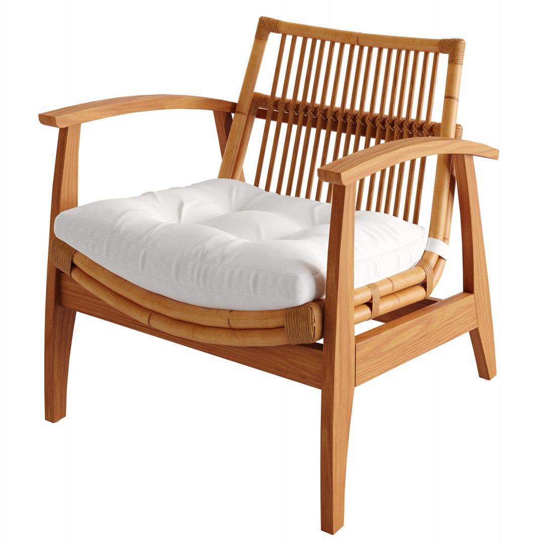 NOELIE RATTAN LOUNGE CHAIR BY CB2 3D Model - TurboSquid 2125337