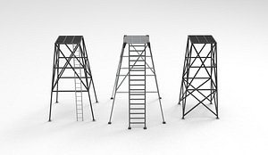 Hunting Platform set 3D model 3D model