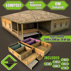 Lowpoly building with interior MBB05