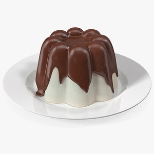 Milky Jelly Pudding on Plate