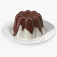 Milky Jelly Pudding on Plate
