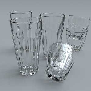 3d glass tumblers model