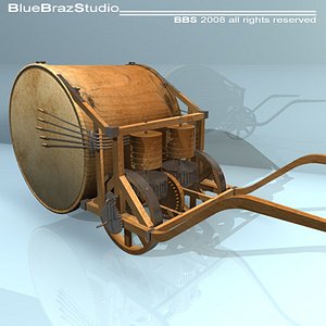 3d model leonardo mechanical drum
