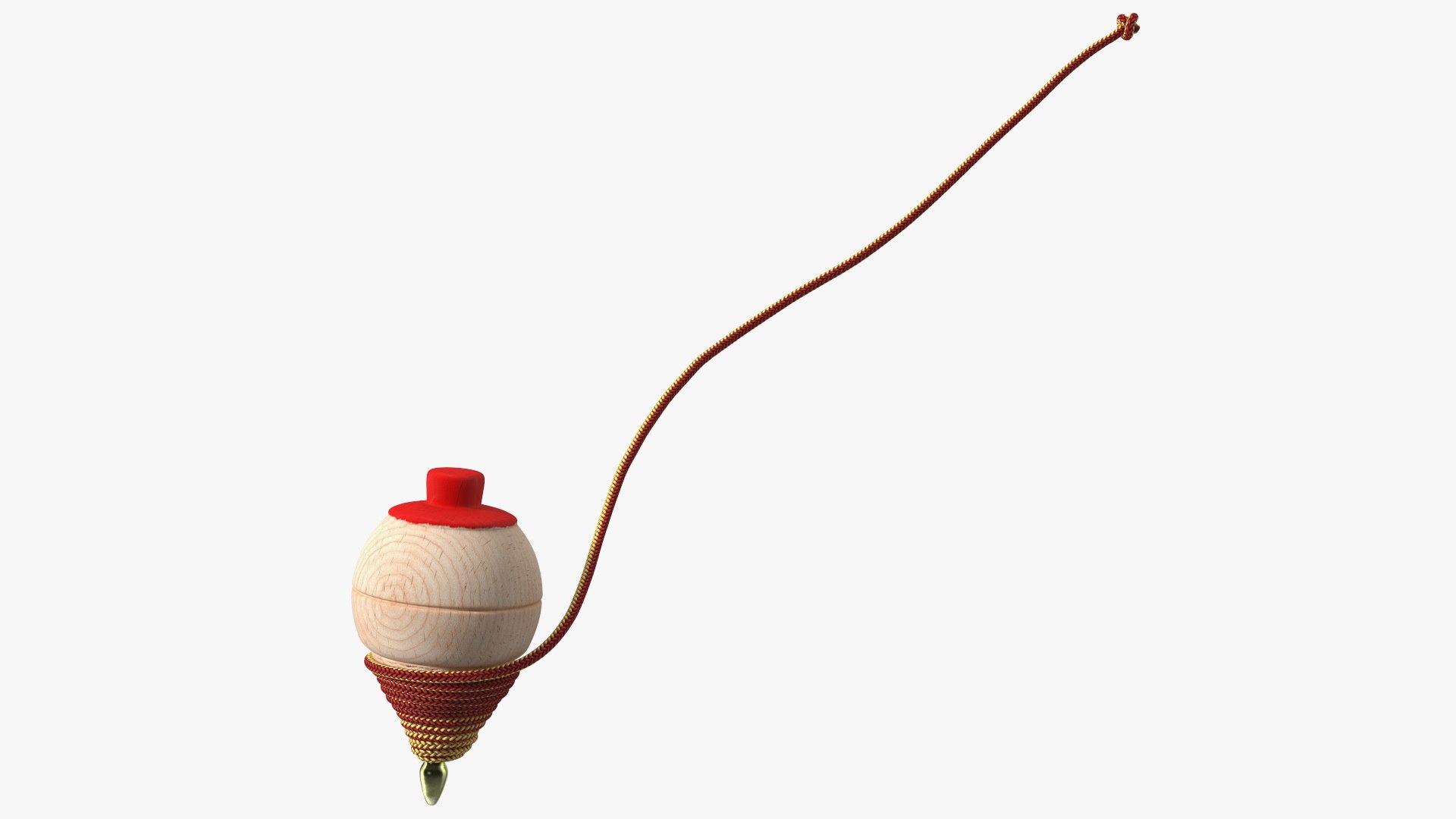 Spinning Toy Unreeled Wood 3D model preview