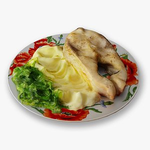 Fried Fish with Creamy Mashed Potatoes and Chukka Weed