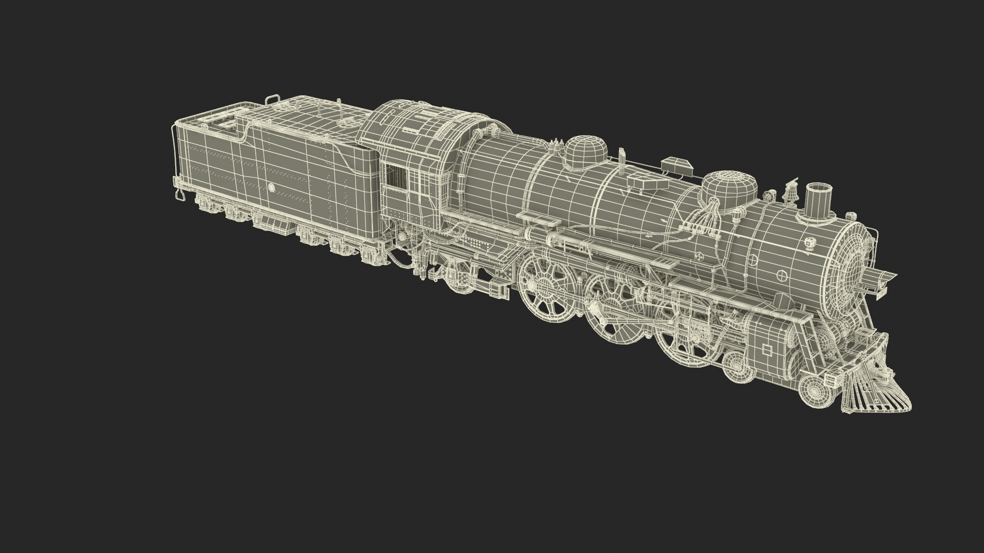 Vintage Steam Locomotive And Tender Rigged Model - TurboSquid 2295111