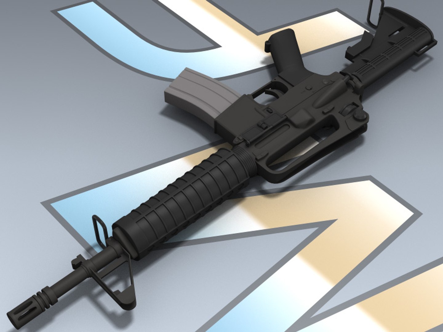M4 Commando 3d 3ds
