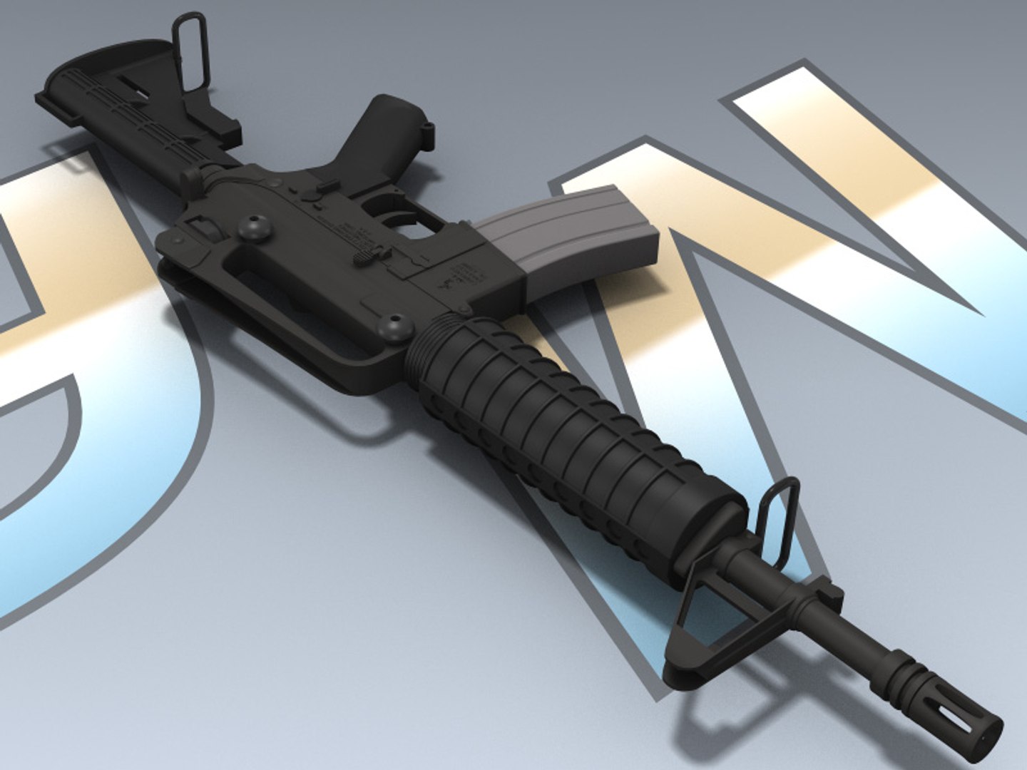 M4 Commando 3d 3ds