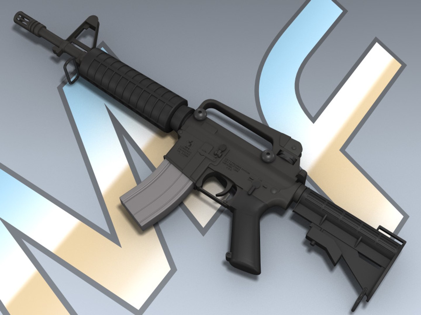 M4 Commando 3d 3ds