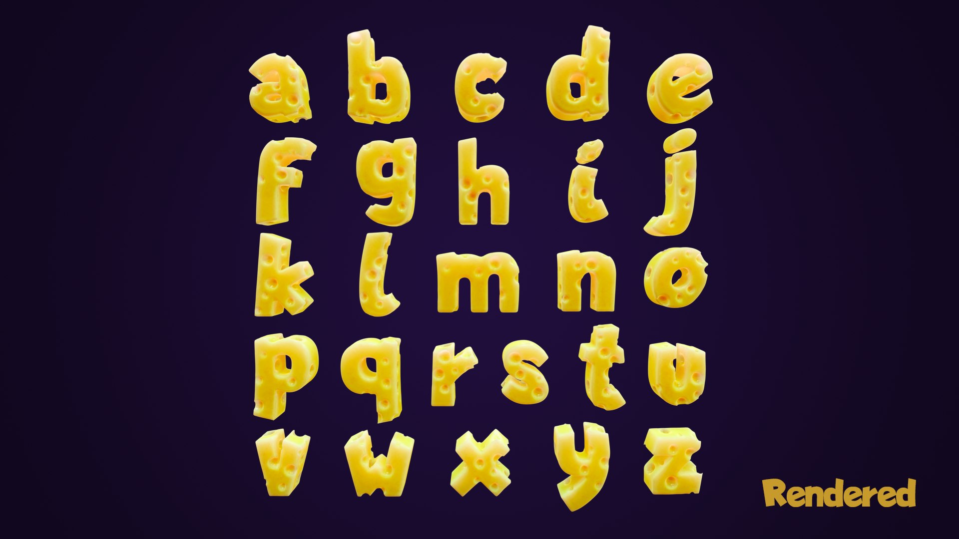 Cheese Alphabet lower-case 3D model https://p.turbosquid.com/ts-thumb/tV/FTfPGI/3y/lowercaserectrendereddark.01/png/1689957381/1920x1080/fit_q87/c48089ebafcf12956e68394633f9d2ef1e5ded5c/lowercaserectrendereddark.01.jpg