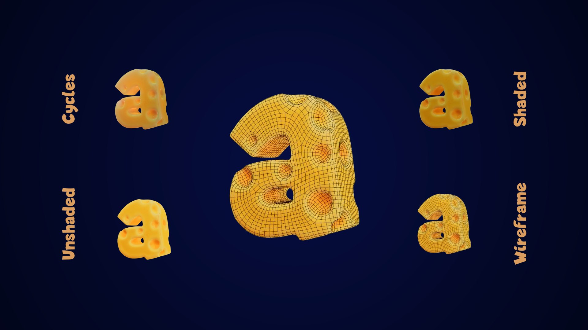 Cheese Alphabet lower-case 3D model https://p.turbosquid.com/ts-thumb/tV/FTfPGI/Qv/cheesealphabetlowercase0001917/png/1688570939/1920x1080/fit_q87/3dcaf0adeb2c5ad4992c010309b4e4e4dd882d67/cheesealphabetlowercase0001917.jpg