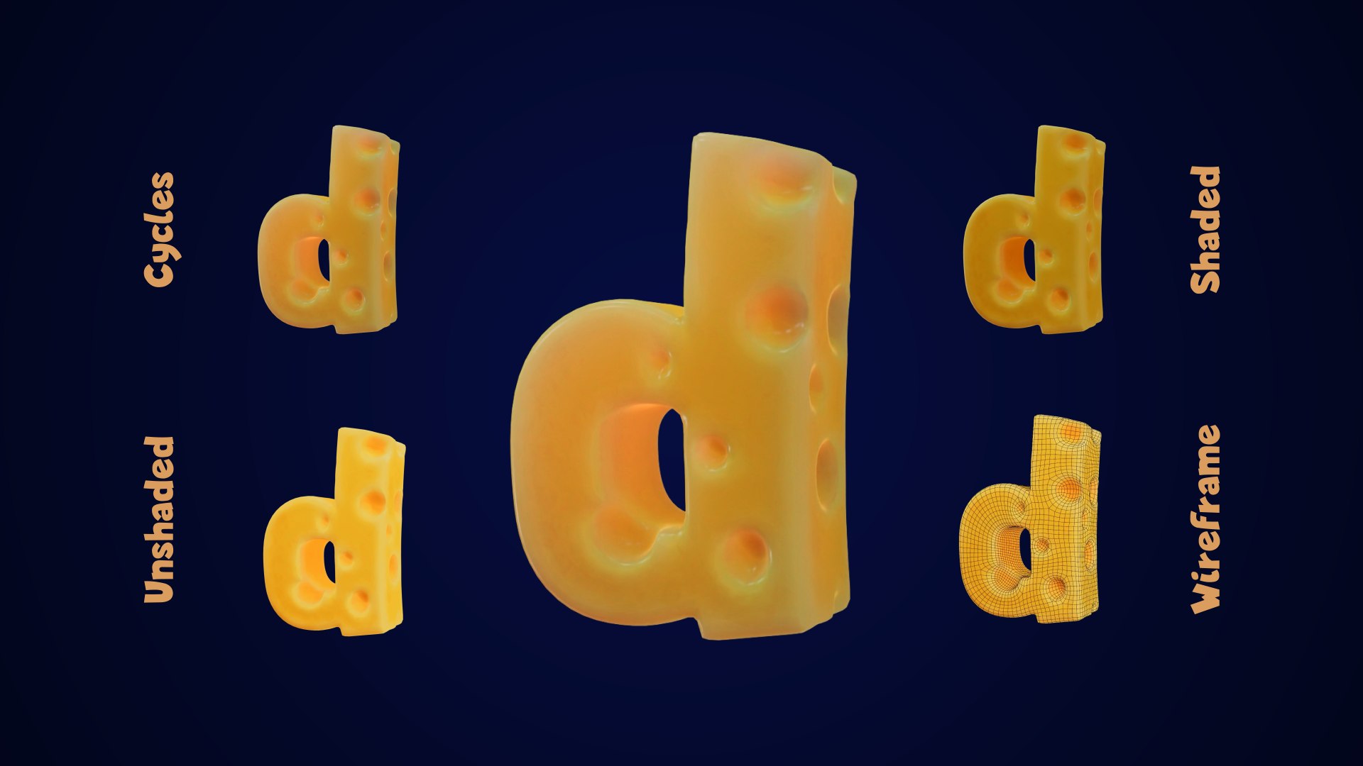 Cheese Alphabet lower-case 3D model https://p.turbosquid.com/ts-thumb/tV/FTfPGI/eB/cheesealphabetlowercase0004417/png/1688570940/1920x1080/fit_q87/7afe117b97f37793321e6452f3474bcba14718de/cheesealphabetlowercase0004417.jpg