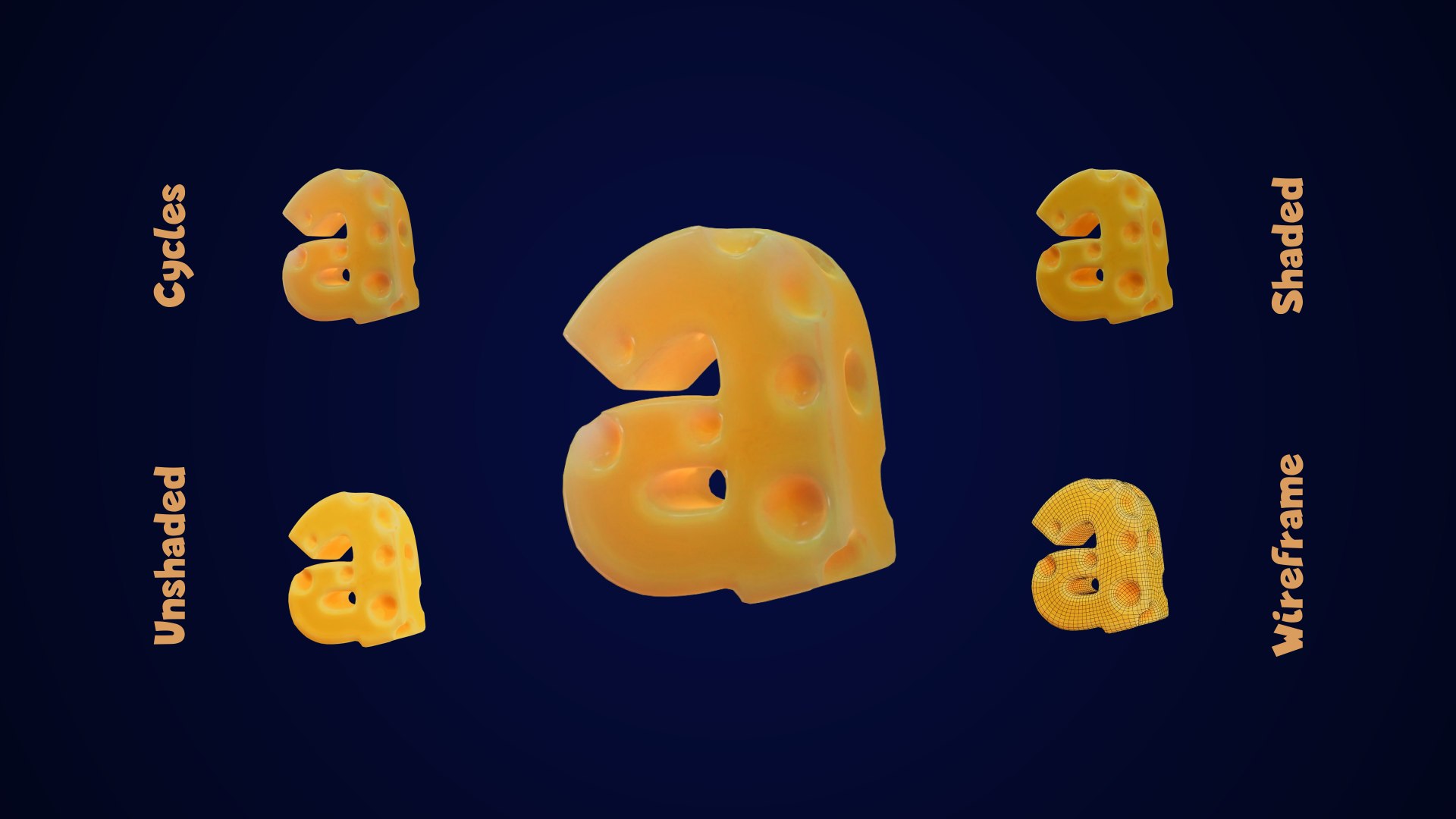 Cheese Alphabet lower-case 3D model https://p.turbosquid.com/ts-thumb/tV/FTfPGI/nn/cheesealphabetlowercase0001417/png/1688570937/1920x1080/fit_q87/664cbcf189e9cb959ee302db9f14ac6249f5bac2/cheesealphabetlowercase0001417.jpg