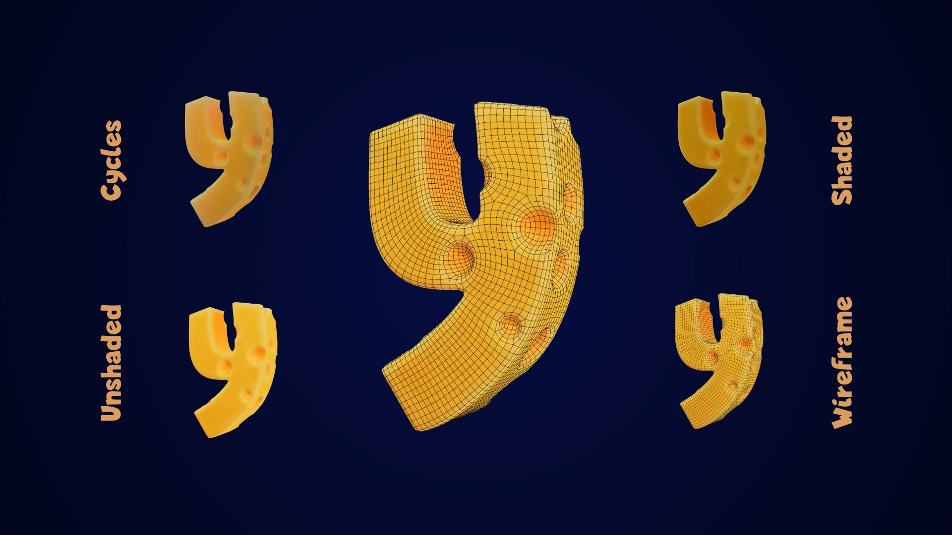 Cheese Alphabet lower-case 3D model https://p.turbosquid.com/ts-thumb/tV/FTfPGI/yq/cheesealphabetlowercase0041917/png/1688570962/1920x1080/fit_q87/97b0042604e8ed52e73fa3b67003b2e7cf6ce522/cheesealphabetlowercase0041917.jpg