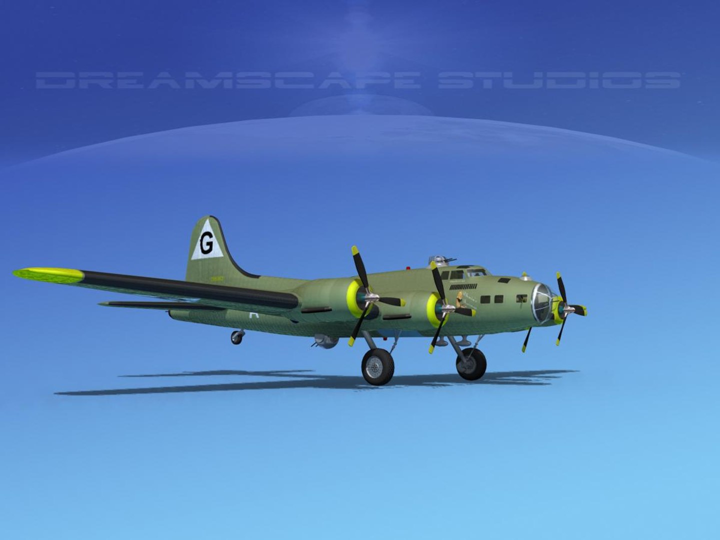 3d B-17 Boeing Flying Fortress Model