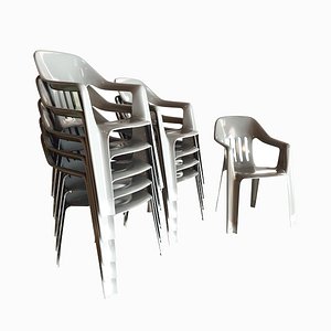 Plastic Garden Chairs Stacked - 3D Assets