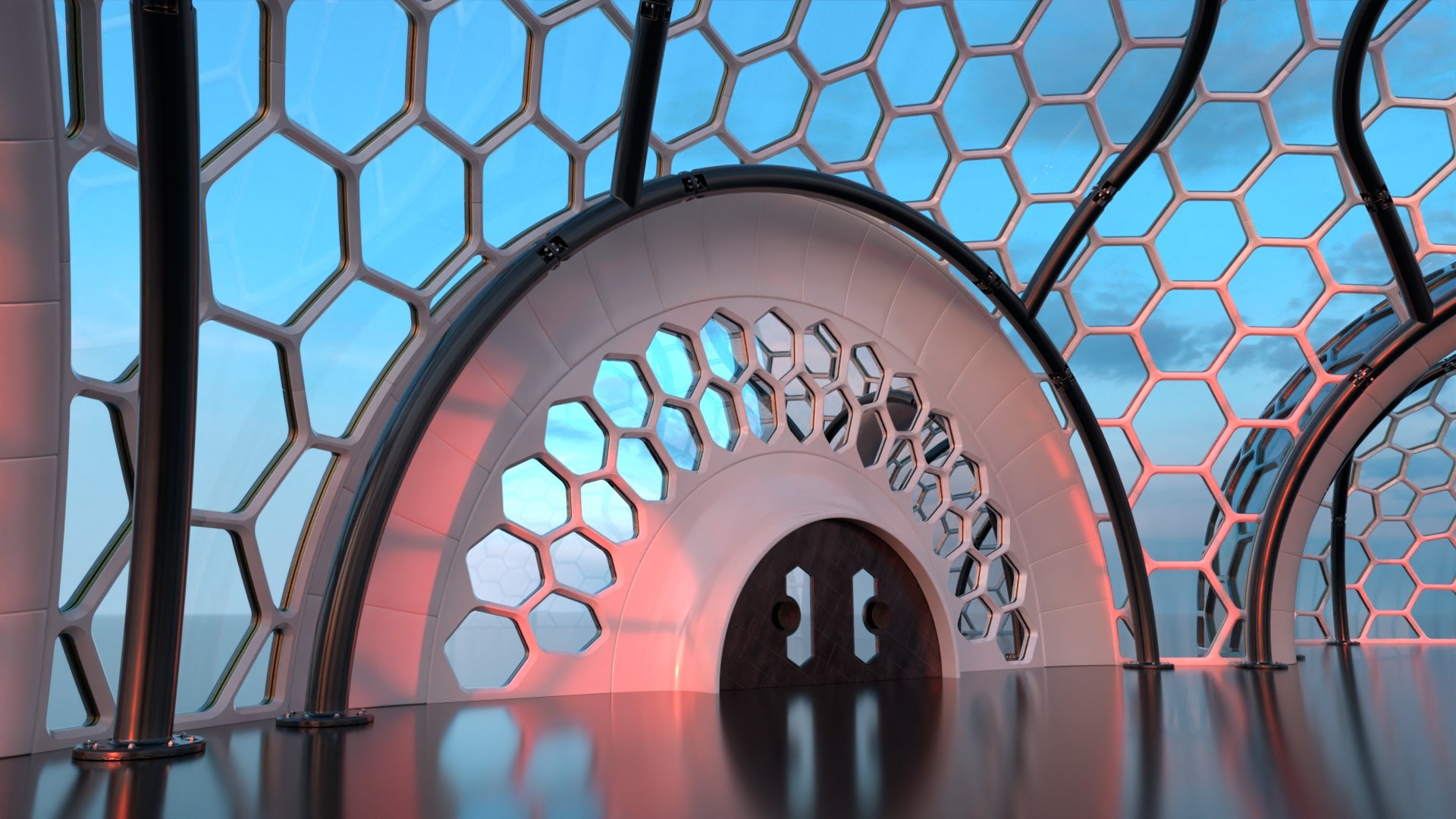 3D Sci-Fi Glass hexagon Dome complex 1 model https://p.turbosquid.com/ts-thumb/tV/LJd0SW/xp/10/jpg/1724687026/1920x1080/fit_q87/442a829d8a7ba81d83e03f8f8ac0daa3232a5cfa/10.jpg