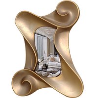 Modern designer wall mirror in golden sculptural frame Art Deco 3D model
