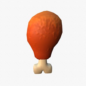 3D Cartoon Fried Chicken model