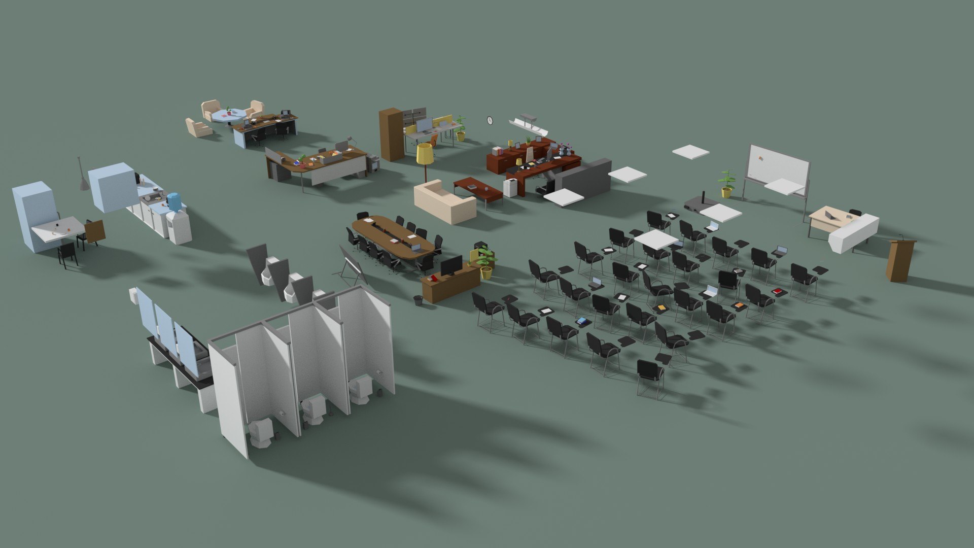 3D Office Interior Set - TurboSquid 1199666