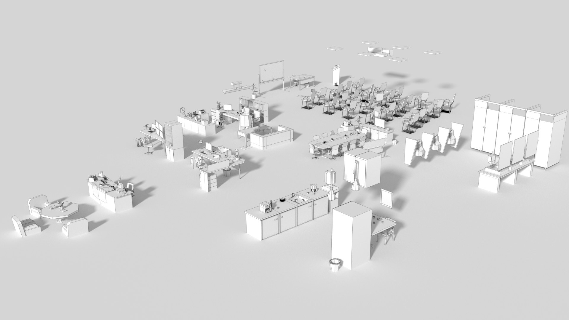 3D Office Interior Set - TurboSquid 1199666
