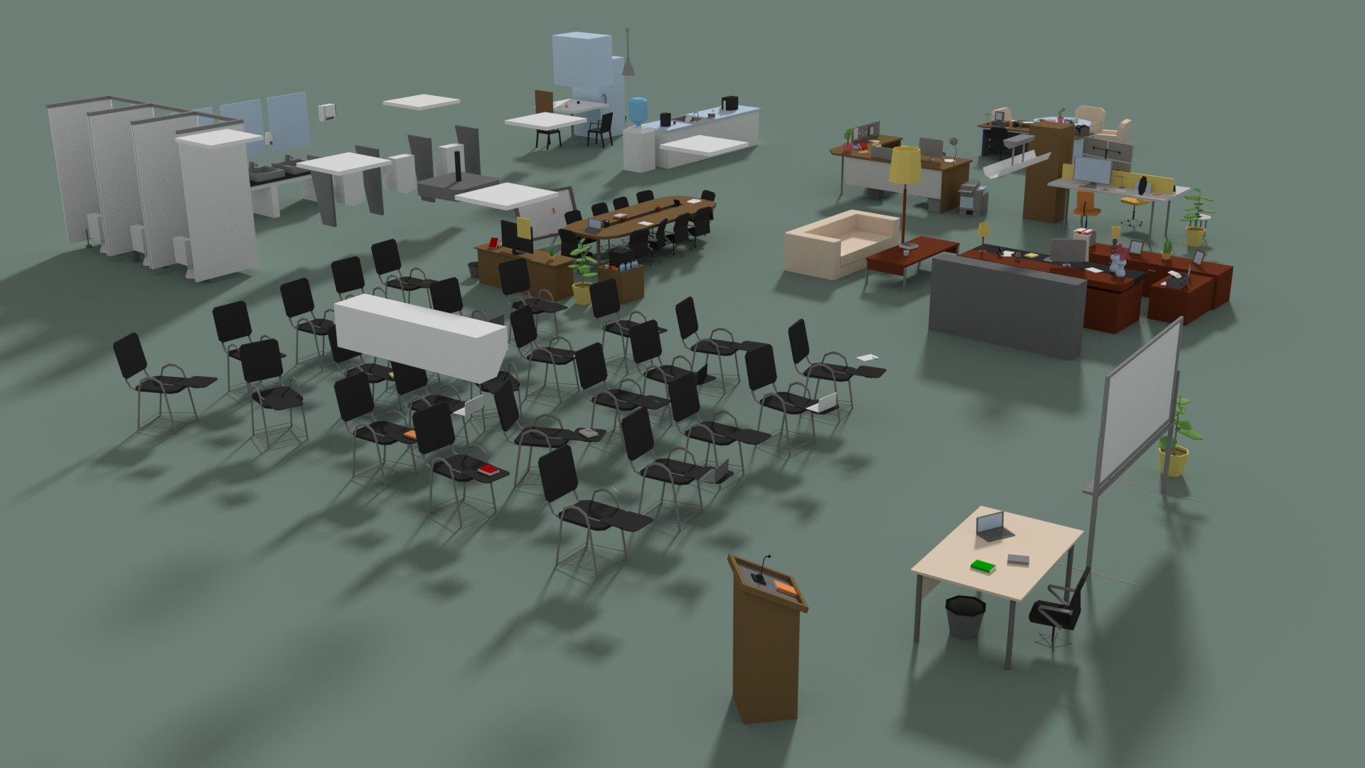 3D Office Interior Set - TurboSquid 1199666