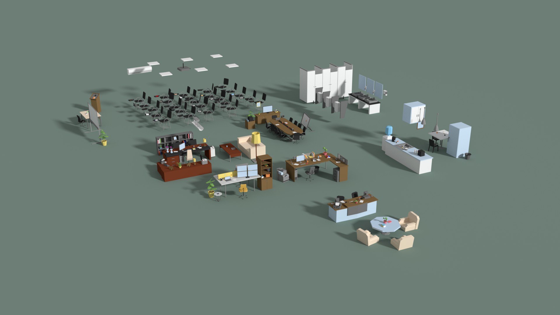 3D Office Interior Set - TurboSquid 1199666