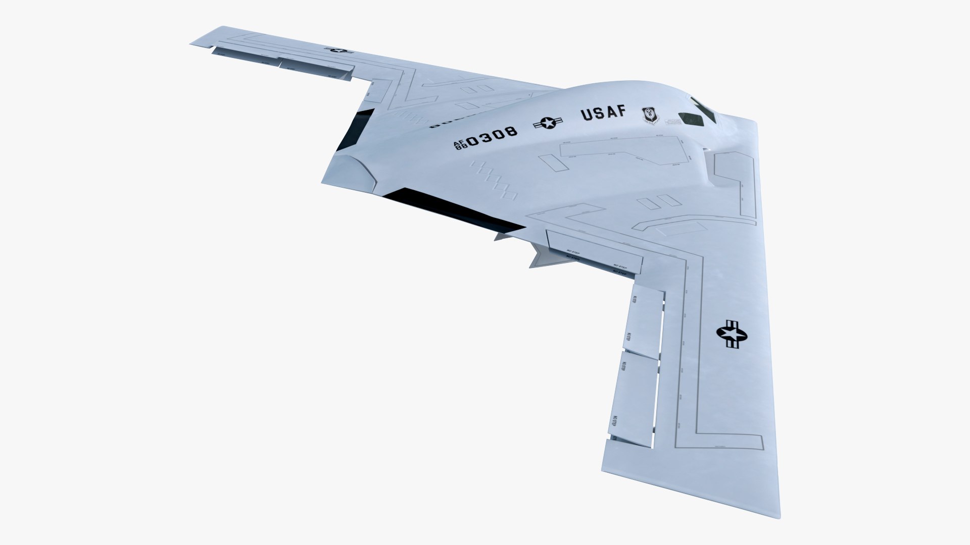B-21 Raider Long-Range Aircraft Rigged 3D model preview