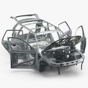 SUV Car Chassis Structure Rigged model