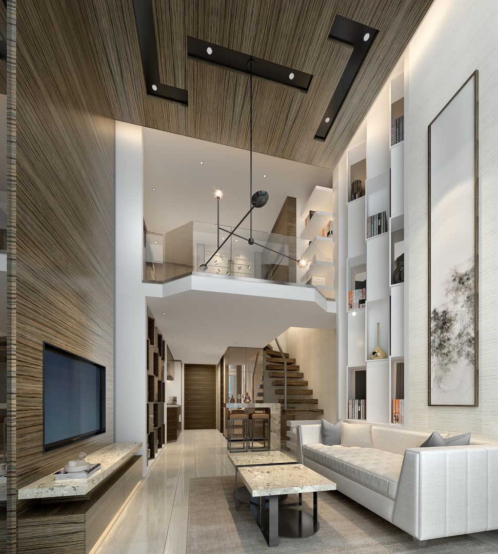 62- Modern Duplex Living Room 3D - TurboSquid 2026685