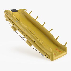 Inflatable Emergency Plane Ramp Yellow 3D model