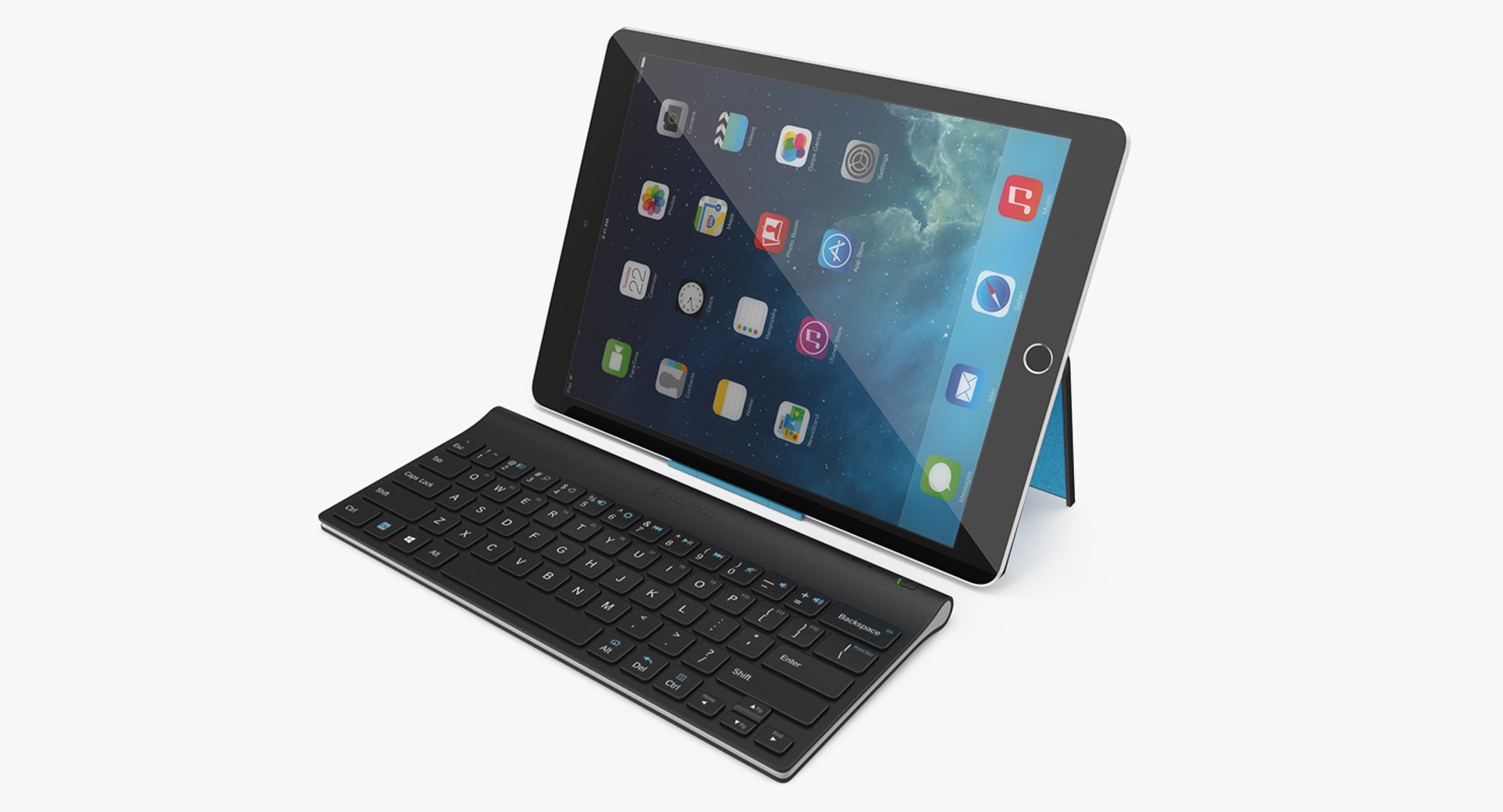 Logitech Tablet Keyboard with iPad Pro 3D Model 3D model preview