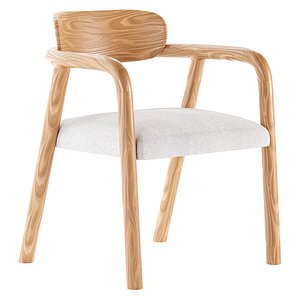 Gabriella Rattan Dining Chair in Boucle 2015 3D model