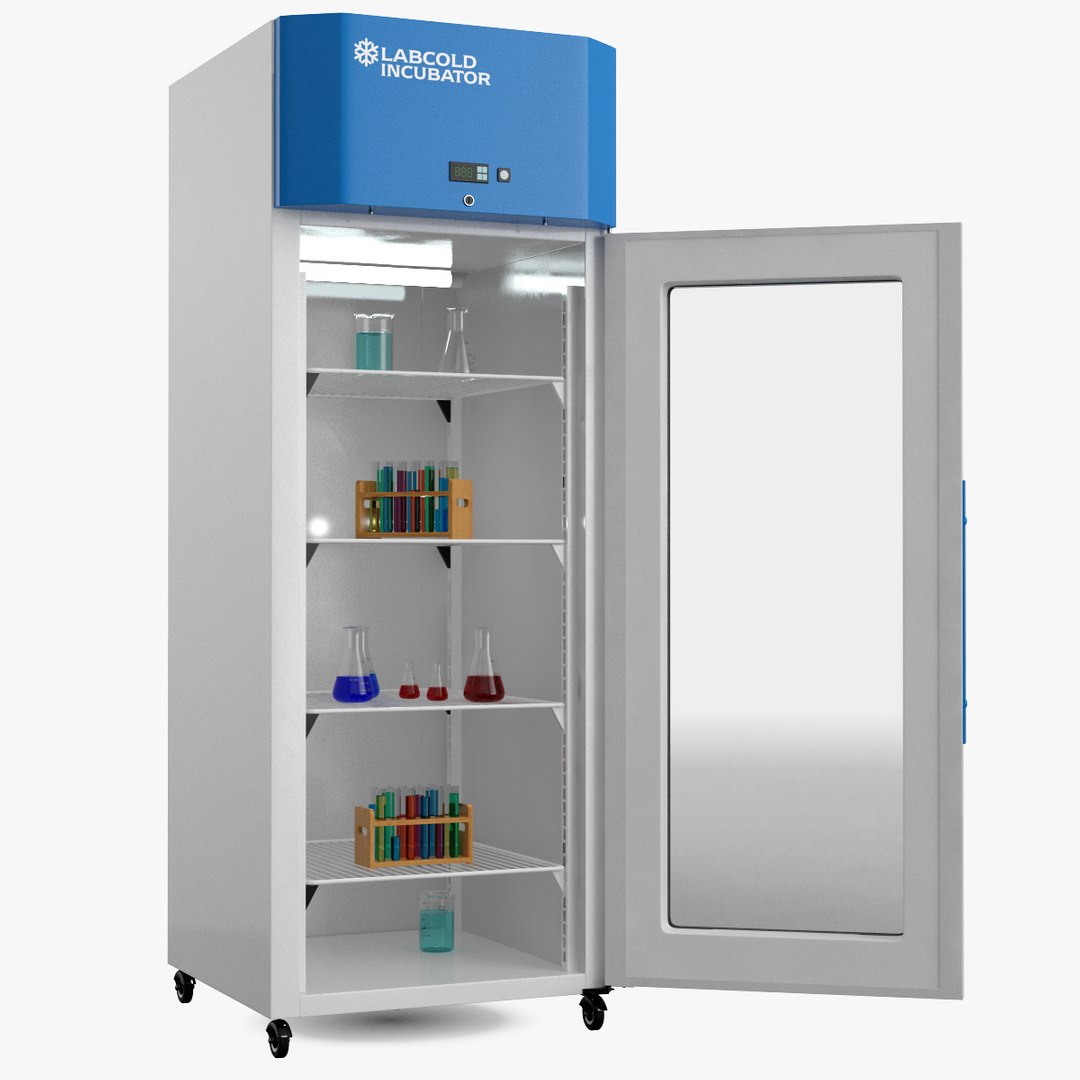 Labcold Cooled Incubator 570L with Test Tubes 3D model preview