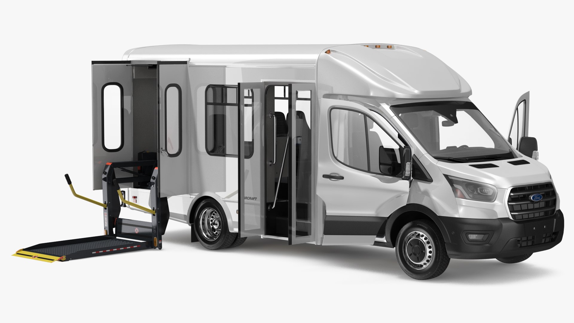 Ford Starlite Transit Shuttle Bus 2020 Rigged 3D model preview