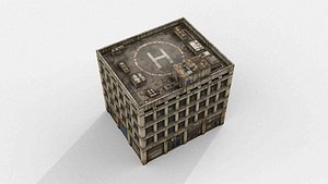 Post-Apocalyptic Urban Ruin Building 3D model