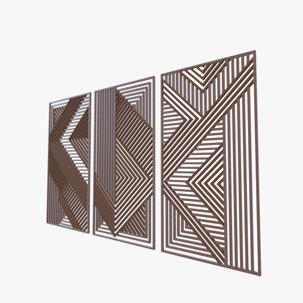 3D Wooden wall decor model TurboSquid 1984601